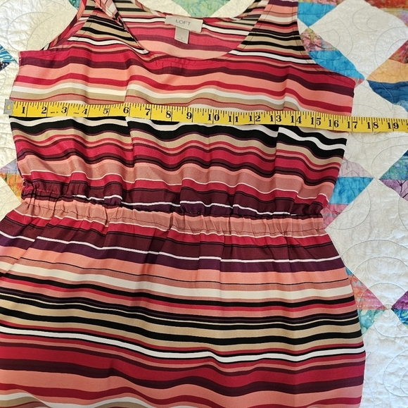 Loft Multi Color Striped Sleeveless Dress Women's Size 2 - Picture 2 of 6